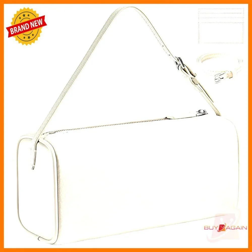 Genuine Leather Barrel Hobo Bag Adjustable Strap Crossbody Purse
